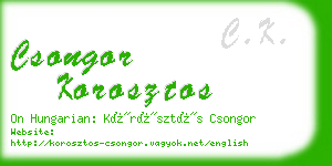 csongor korosztos business card